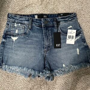 Kut from the Kloth Jane Blue Distressed Jean Shorts